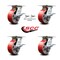 Service Caster 5 Inch Poly on Cast Iron Caster Set with Roller Bearing 4 Brake 2 Swivel Lock SCC-35S520-PUR-RS-SLB-BSL-2-SLB-2 - alternate 3